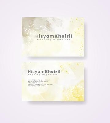 Beautiful business card template with watercolor