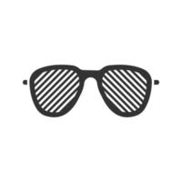 Louvered sunglasses glyph icon. Stripped spectacles. Shutter shades. Silhouette symbol. Negative space. Vector isolated illustration