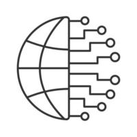Big data linear icon vector