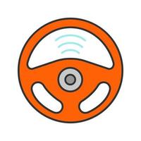 Autonomous car color icon vector