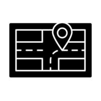 Car GPS navigator glyph icon. High-precious autonomous car navigation. Route searching device. Getting directions. Digital mapping. Silhouette symbol. Negative space. Vector isolated illustration