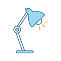 Table lamp color icon. Desk lamp. Isolated vector illustration