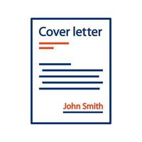 Cover letter color icon. Job application. Introduction letter. Document. Isolated vector illustration