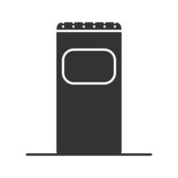 Garbage bin glyph icon. Trash can. Waste container. Silhouette symbol. Negative space. Vector isolated illustration