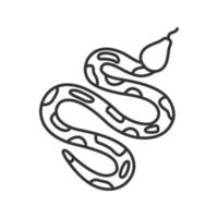 Python linear icon. Thin line illustration. Snake. Boa constrictor. Contour symbol. Vector isolated outline drawing