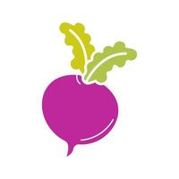 Beet glyph color icon. Radish. Silhouette symbol on white background with no outline. Negative space. Vector illustration