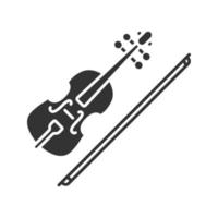 Violin glyph icon. Fiddle. Silhouette symbol. Negative space. Vector isolated illustration