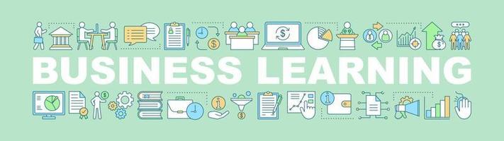 Business learning word concepts banner. Commercial industry. Isolated lettering typography idea with linear icons. Leadership training. Vector outline illustration