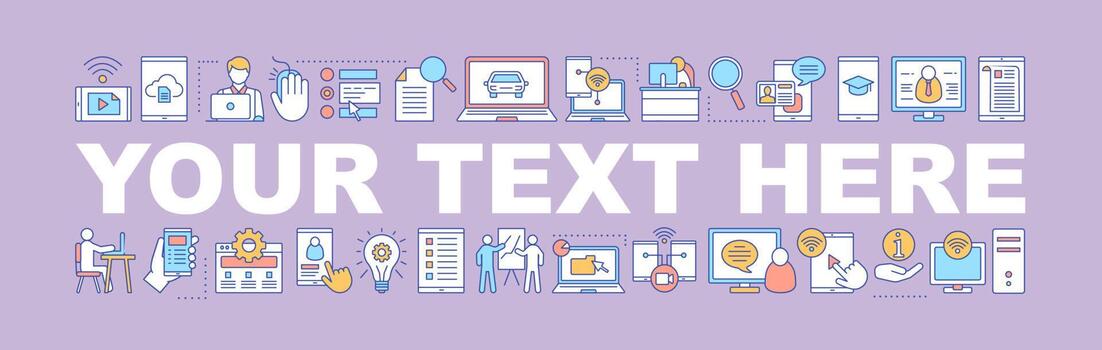 Online tutorials word concepts banner. Blog. Streaming. Isolated lettering typography idea with linear icons. Social media. Content share. E-learning.Vector outline illustration vector