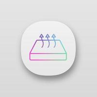 Breathable mattress app icon. Crib mattress with breathable cover fabric. UI UX user interface. Web or mobile application. Vector isolated illustration