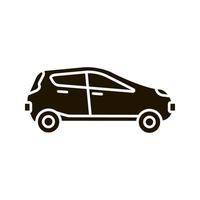 Car side view glyph icon vector