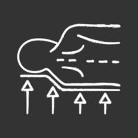 Orthopedic mattress chalk icon. Anatomic memory foam mattress. Orthopedic spine support. Correct sleeping position. Isolated vector chalkboard illustration