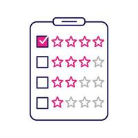 Rating survey color icon. Ranking research questions. Customer feedback and reviews. Isolated vector illustration