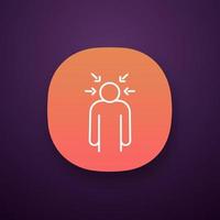 Nervous tension app icon. Stress. Psychological pressure. Anxiety. Self condemnation. Emotional stress symptom. UI UX user interface. Web or mobile application. Vector isolated illustration