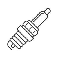 Car spark plug linear icon. Thin line illustration. Contour symbol. Vector isolated outline drawing