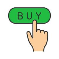 Buy button color icon. Add to cart. Online shopping. Digital purchase. Isolated vector illustration