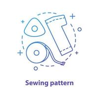 Sewing pattern creation concept icon. Dressmaking idea thin line illustration. Tailoring. Vector isolated outline drawing