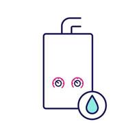 Gas water heater color icon. Heating water. Home boiler. Isolated vector illustration