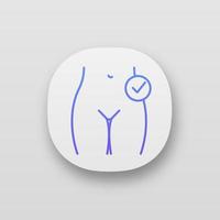 Female reproductive health app icon. Women's health. Successful gynecological exam. Gynecology. UI UX user interface. Web or mobile application. Vector isolated illustration
