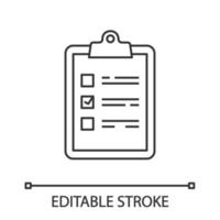 icono lineal de planificación de tareas vector