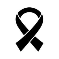 icono de glifo de cinta anti vih. luchando contra el sida. símbolo de silueta. Día mundial del SIDA. espacio negativo. vector ilustración aislada