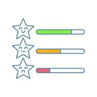 Rating scale color icon. Linear vector