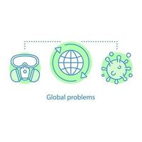 Global problems concept icon. Epidemic idea thin line illustration. Viruses diseases. Vector isolated outline drawing