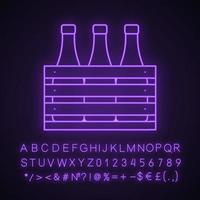 Beer case neon light icon vector