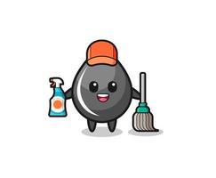 cute oil drop character as cleaning services mascot vector