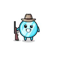 mirror hunter mascot holding a gun vector