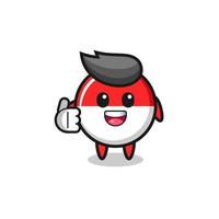 indonesia flag mascot doing thumbs up gesture vector