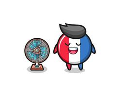 cute france flag is standing in front of the fan vector