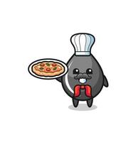 oil drop character as Italian chef mascot vector
