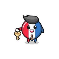 cute france flag as a real estate agent mascot