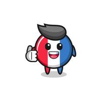 france flag mascot doing thumbs up gesture vector