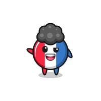 france flag character as the afro boy vector