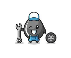 the oil drop character as a mechanic mascot vector