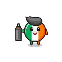the cute ireland flag as a graffiti bomber vector