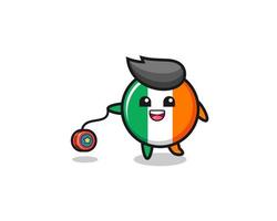 cartoon of cute ireland flag playing a yoyo vector