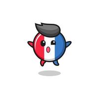 france flag character is jumping gesture vector