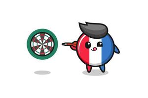 cute france flag is playing dart vector