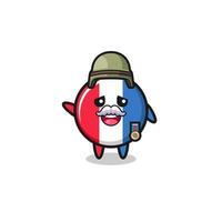 Linda bandera de Francia como caricatura de veterano