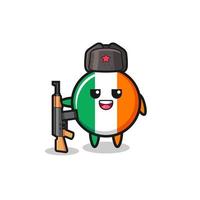 Cute dibujos animados de la bandera de Irlanda como ejército ruso vector