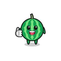 watermelon mascot doing thumbs up gesture vector