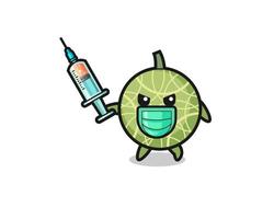 Ilustración del melón para combatir el virus. vector