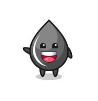 happy oil drop cute mascot character vector