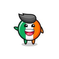 feliz, bandera de irlanda, lindo, mascota, carácter vector