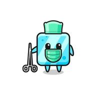 surgeon ice cube mascot character vector