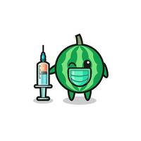 watermelon mascot as vaccinator vector