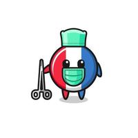 surgeon france flag mascot character vector